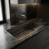 Pure.Sink Luxion Large Gun metal sink 74x40 cm undermount, flush mount, and top mount PLX7440-61